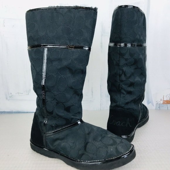 Coach Nikole Women's Black Winter Boots Signature C Insulated Women's Size 8B
